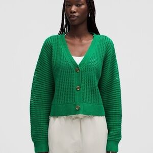 NWT Lululemon Cotton Crochet Mesh Relaxed-Fit Cardigan